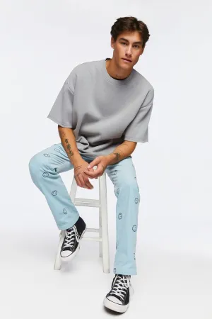 Happy Face Corduroy Trousers Forever 21, Blue