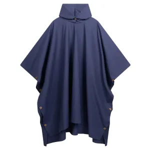Long Hooded Rain Cape in Royal Blue
