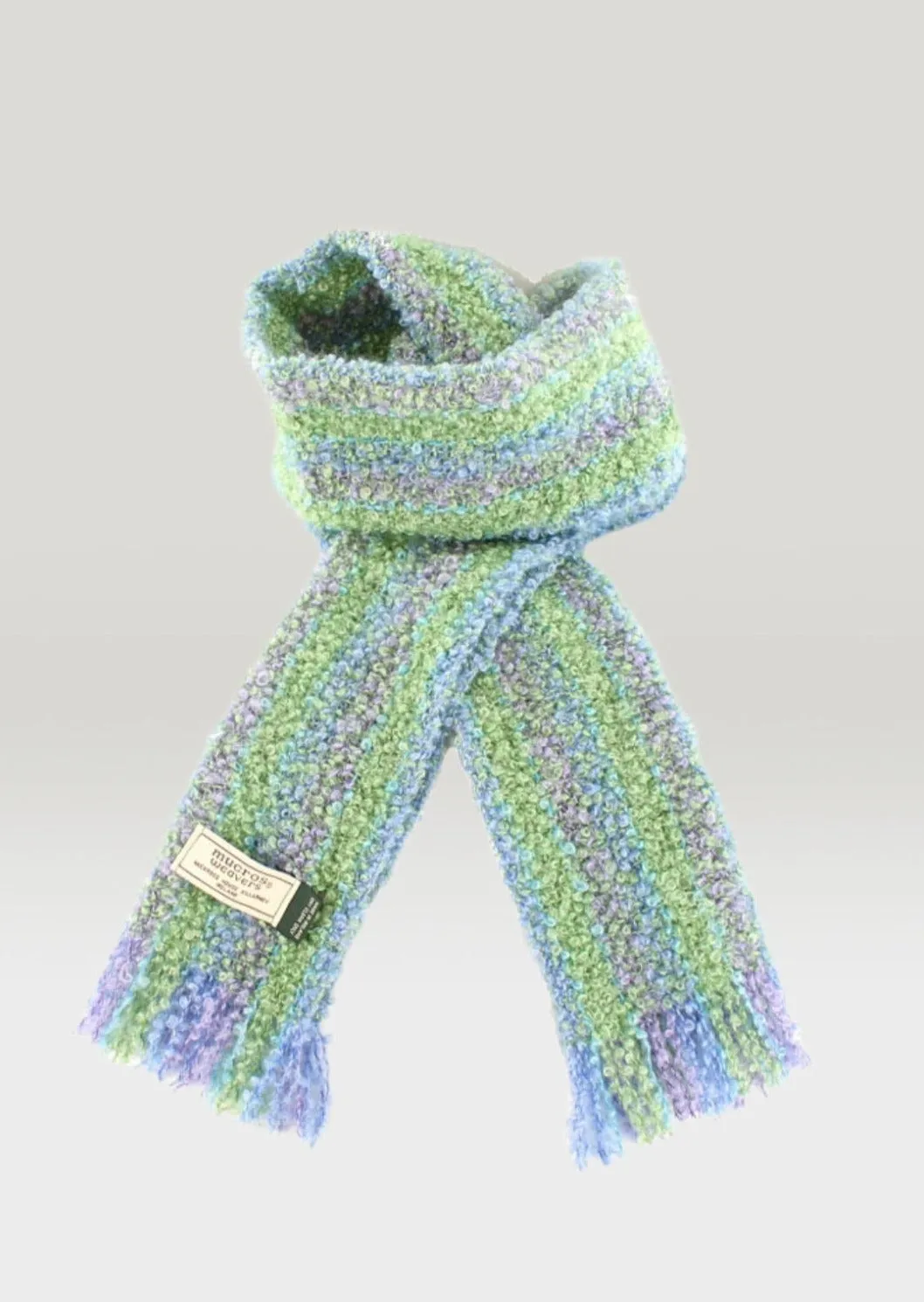 Mucros Mohair Scarf | Green Blue Purple