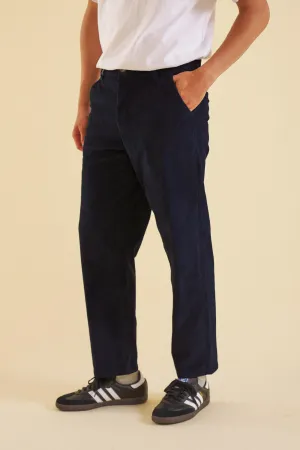 OCEAN NAVY CORDUROY TROUSERS