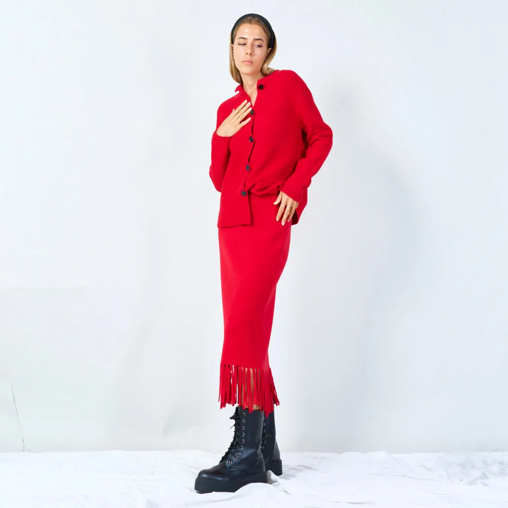 Stylish button-up cardigan with high neck wholesale