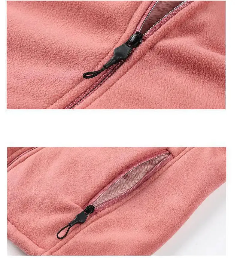 Trendy Winter Fleece Zip-Up Jacket with High Collar for Women