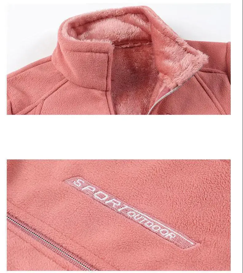 Trendy Winter Fleece Zip-Up Jacket with High Collar for Women
