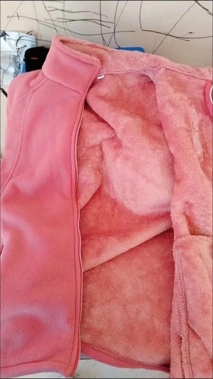 Trendy Winter Fleece Zip-Up Jacket with High Collar for Women